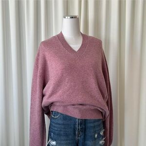Hawico for Ben Silver 100% Cashmere V-Neck Sweater Pink Scotland Medium.
